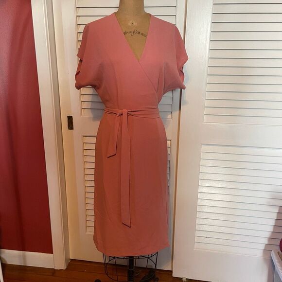 FELICITY & COCO | mauve pink wrap dress XSP - Picture 1 of 10